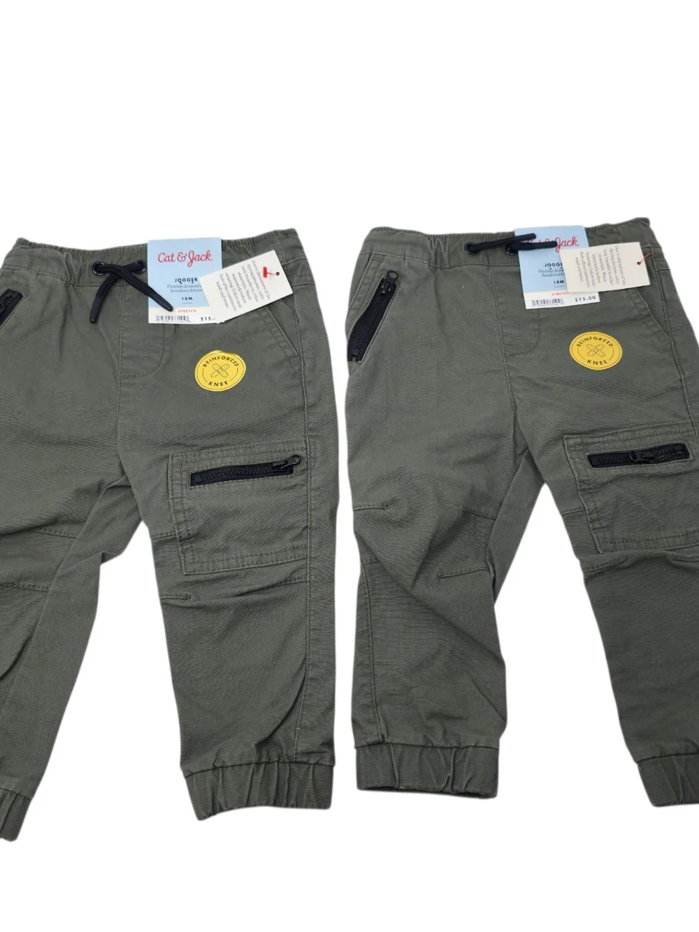 Cat & Jack 18M Olive Cargo Jogger Pants NWT 2 Pair Lot